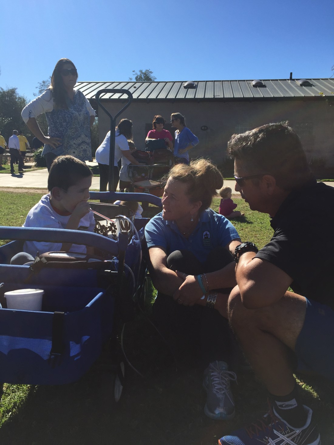 Discussing "the plan" with Coach Galvan...